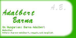 adalbert barna business card